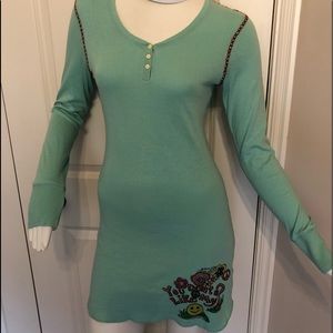 Scanty Nightshirt with Embroidery Sz M